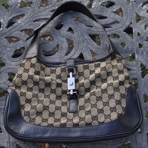 Gucci Jackie O Tan Canvas Hobo Bag